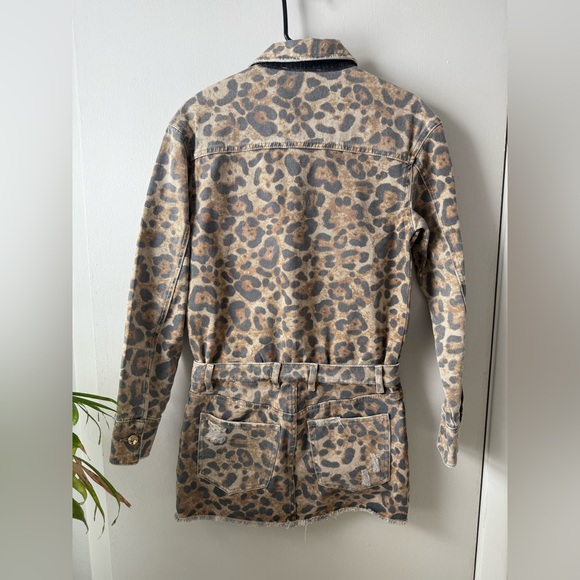 SEROYA LINDA DENIM DRESS, Sz Small - Mini Dress, Animal Print 🐆 - Picture 7 of 9